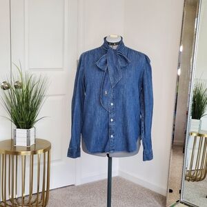 Polo Ralph Lauren Necktie Denim Shirt Size 14
